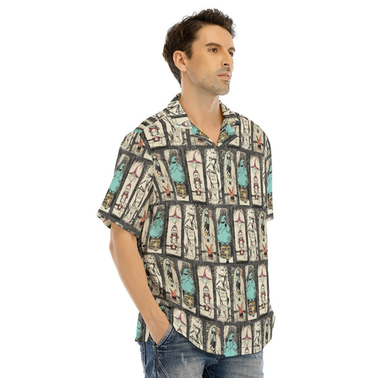 Stretching Haunted Nightmare - Men's Hawaiian Button Up Shirt
