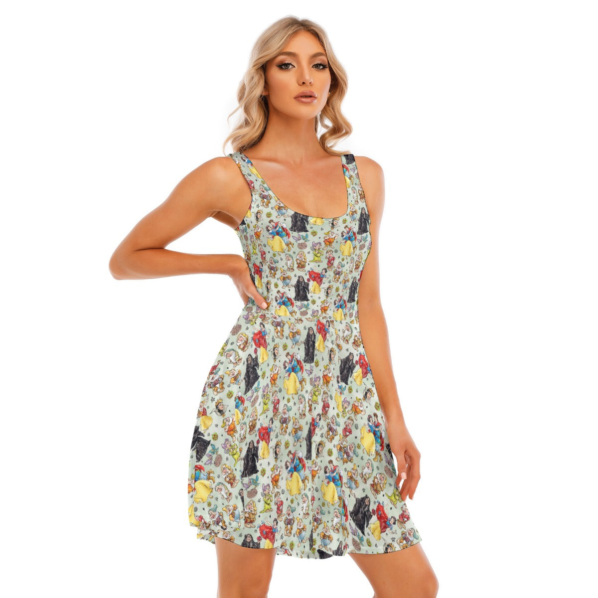 Fairest Crew Sketch - Women's Sleeveless Pocket Skater Dress
