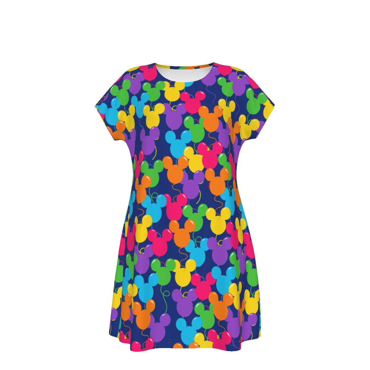 Bright Mouse Ear Balloons - Women's T-Shirt Dress