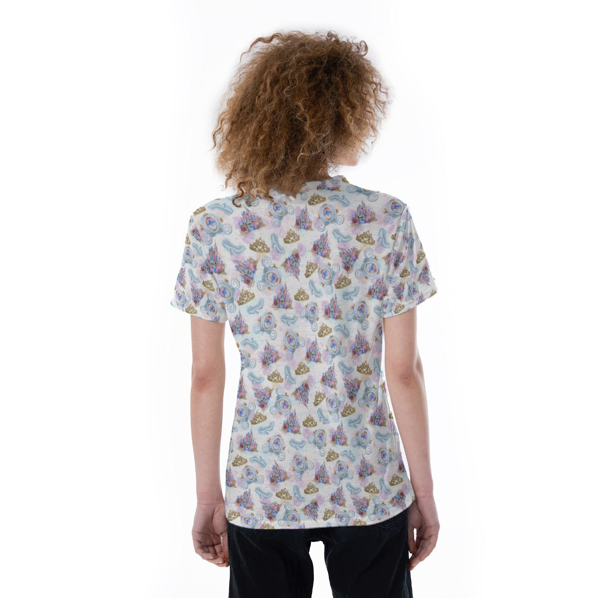 Watercolor Fairytale Fantasy - Women's Short Sleeve V-Neck T-Shirt