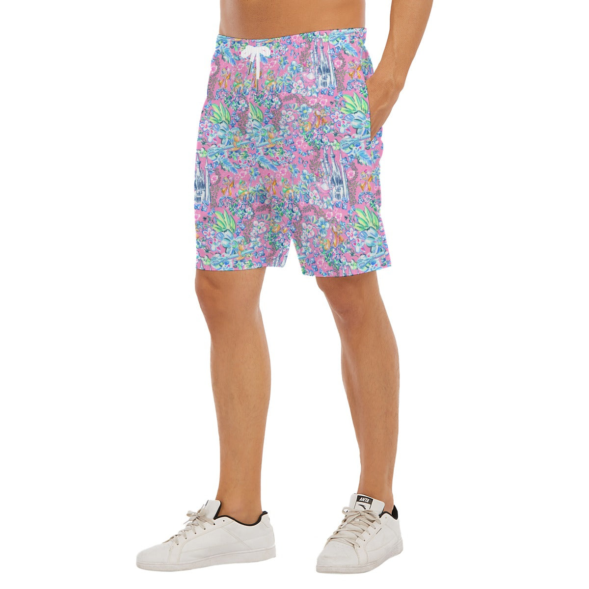 Bright Tropical Dreams - Enchanted Squeaky Helpers - Men’s Pocket Beach Shorts