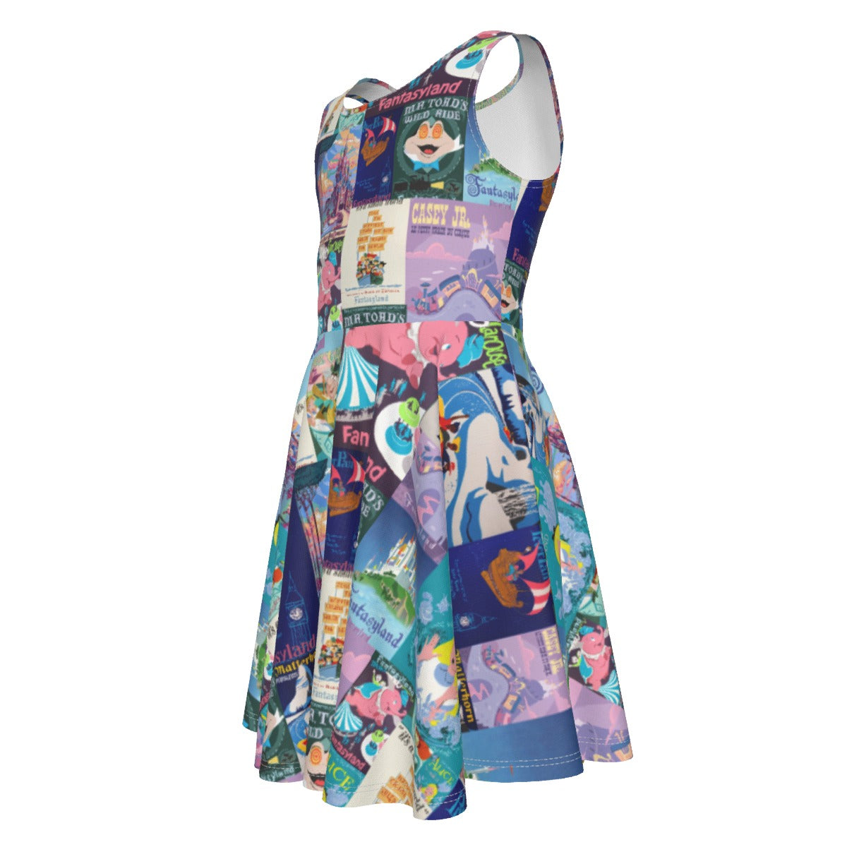 Vintage Fantasy Ride Posters- Kid's Sleeveless Skater Dress