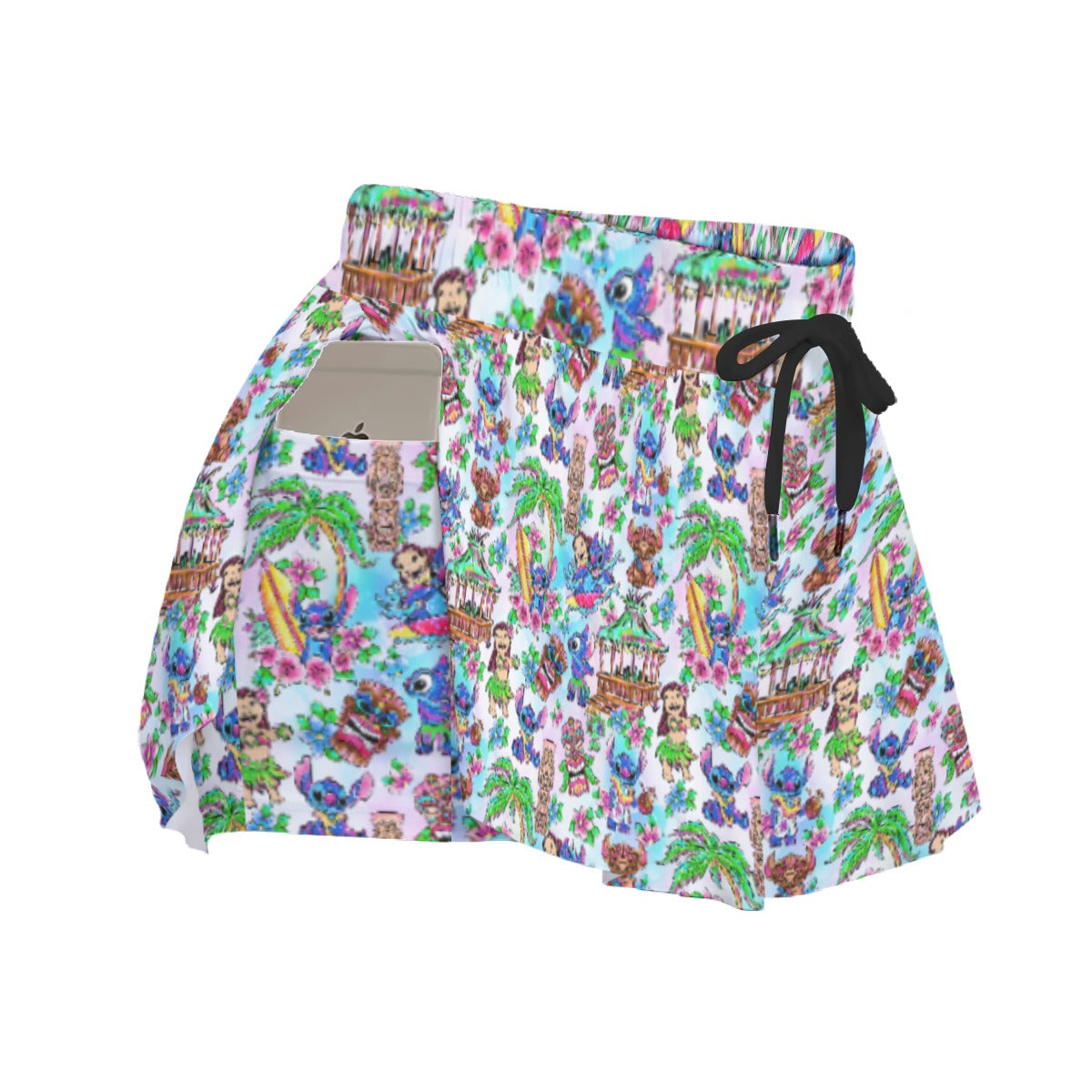 Bright Island Chaos Hand Drawn - Women's Flowy Pocket Shorts