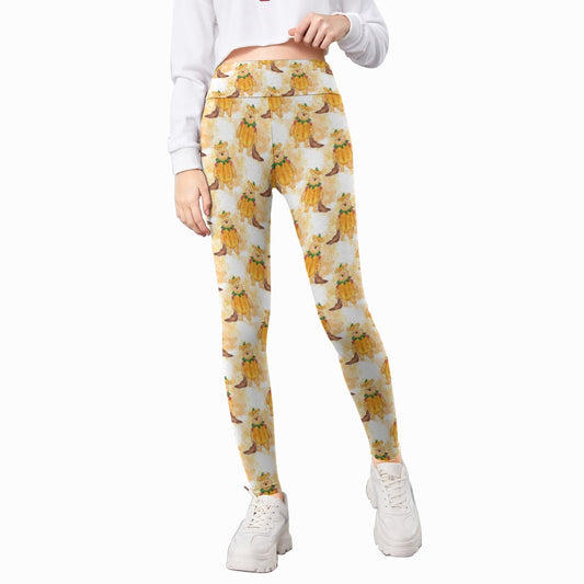 Pumpkin Bear Mischief - Kid's Leggings