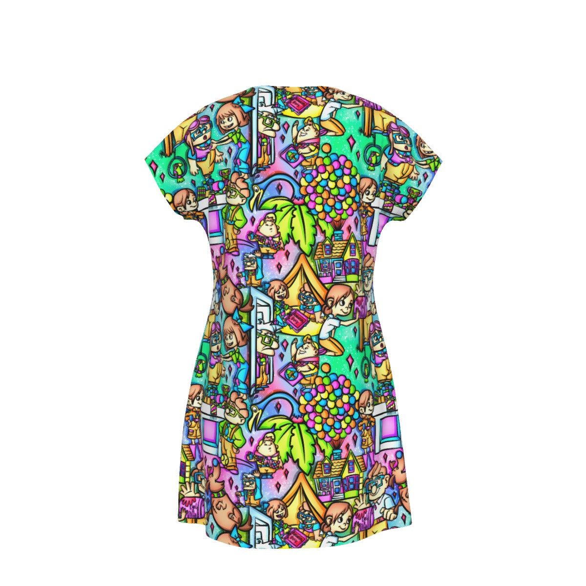 Balloon House Adventure Scenes - Women's T-Shirt Dress