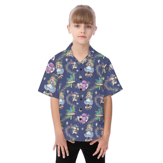 Whimsical Enchanted Forest - Kid's Hawaiian Button Up Shirt