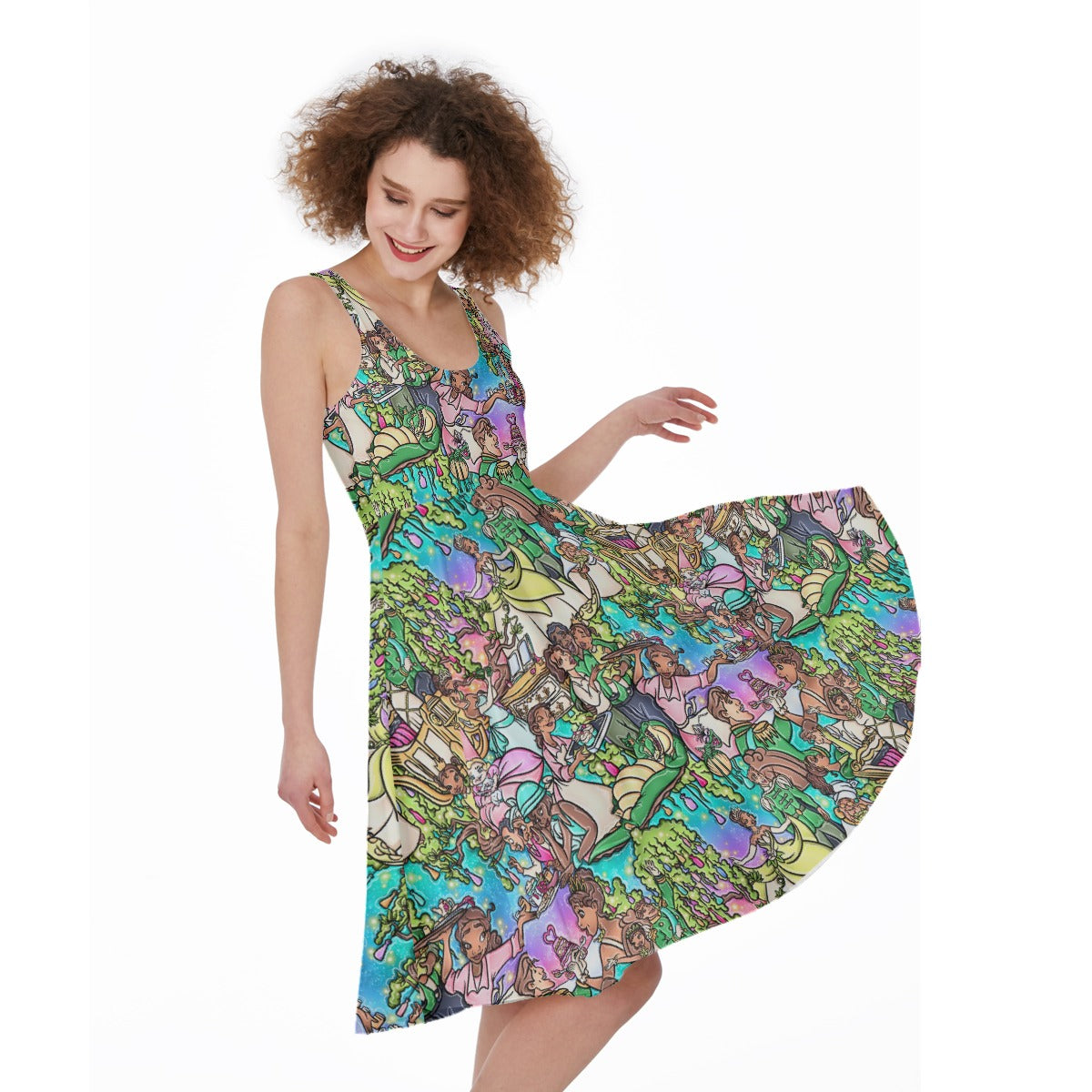 Bayou Princess Storybook Scenes - Pocket Midi Skater Dress