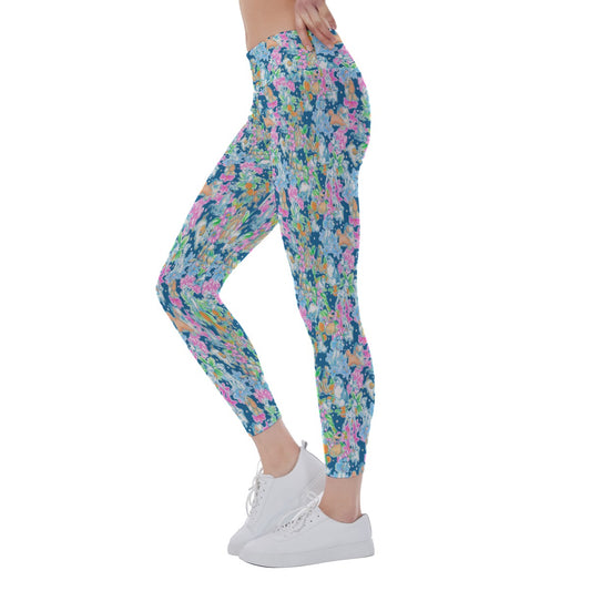Tropical Paws & Petals - Beloved Dogs - Women's Yoga Leggings