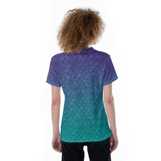Dreamy Mermaid Scales - Women's Short Sleeve V-Neck T-Shirt
