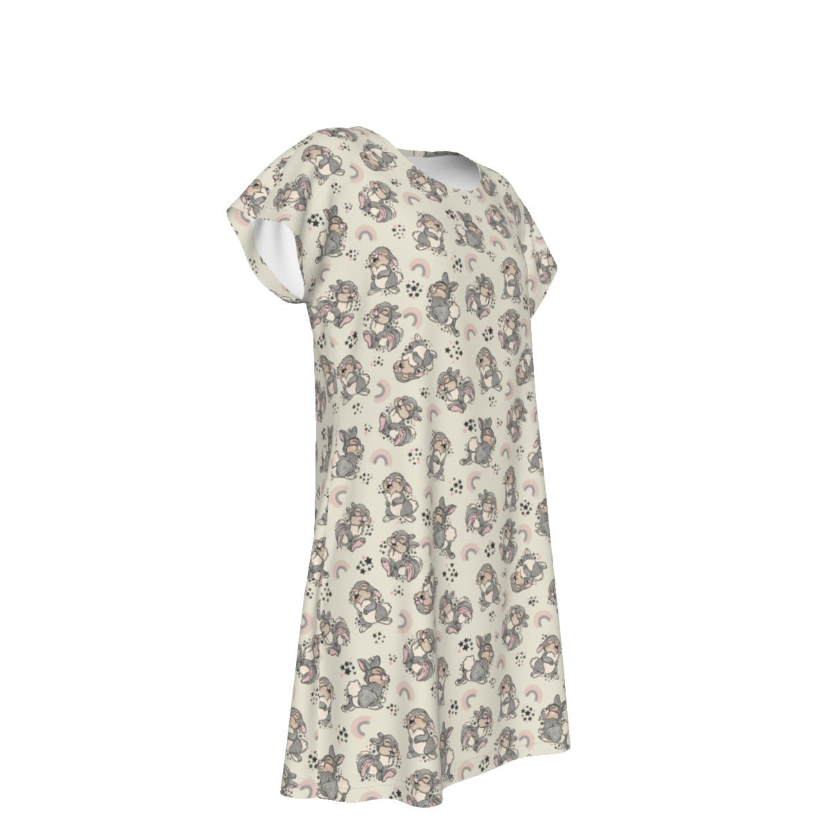 Bouncy Bunny Bliss - Women's T-Shirt Dress