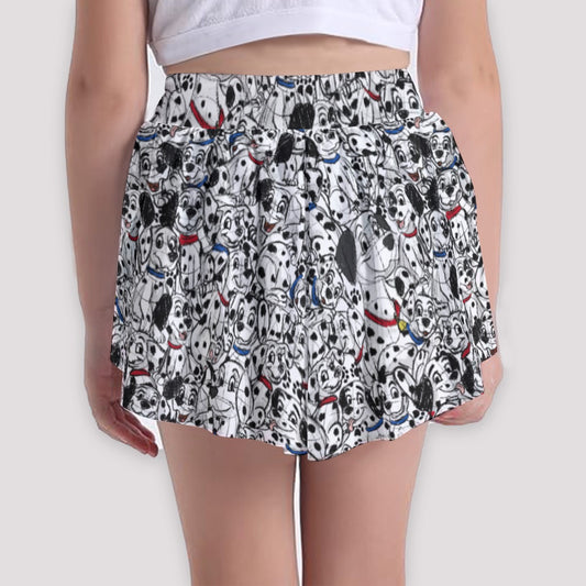 Sketchy Spotted Puppies - Girls’ Flowy Pocket Shorts