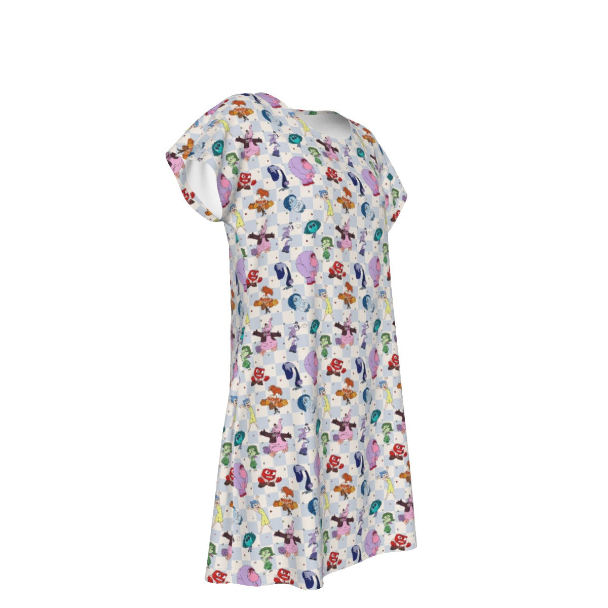 Blue Check Emotional Spectrum - Women's T-Shirt Dress