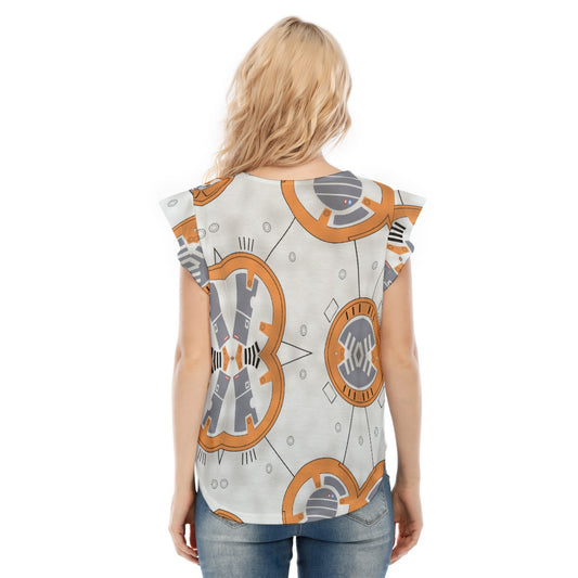 Little Round Droid - Women’s Flutter Sleeve Top