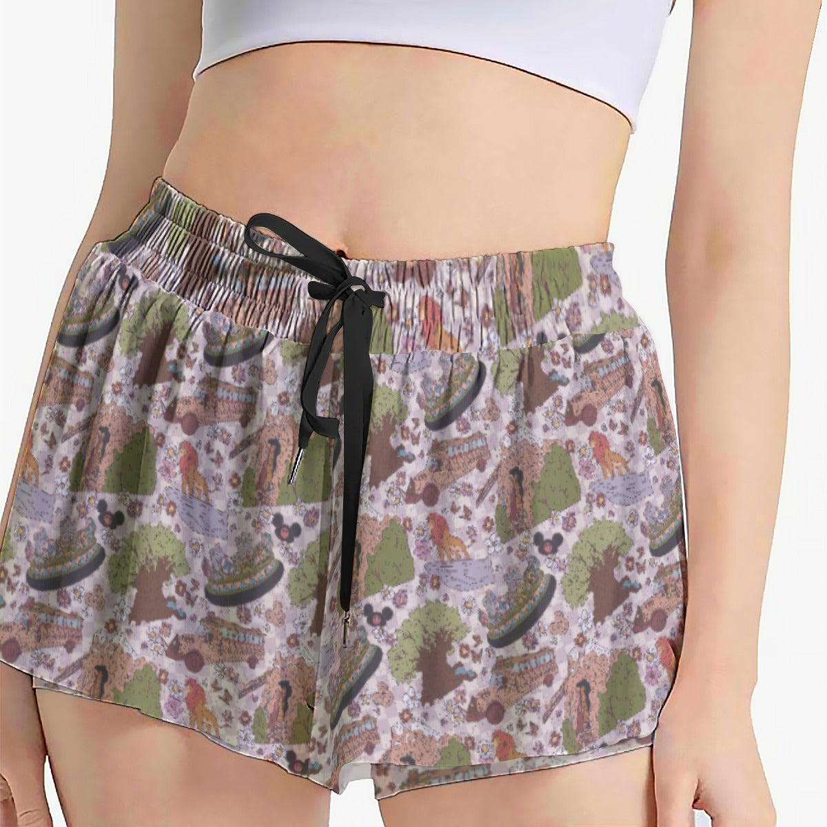 Hand Drawn AK - Women's Flowy Pocket Shorts