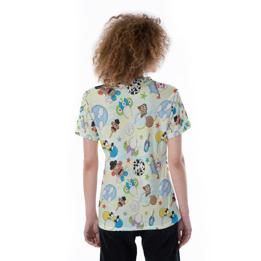 Playful Toy Style Icons - Women's Short Sleeve V-Neck T-Shirt