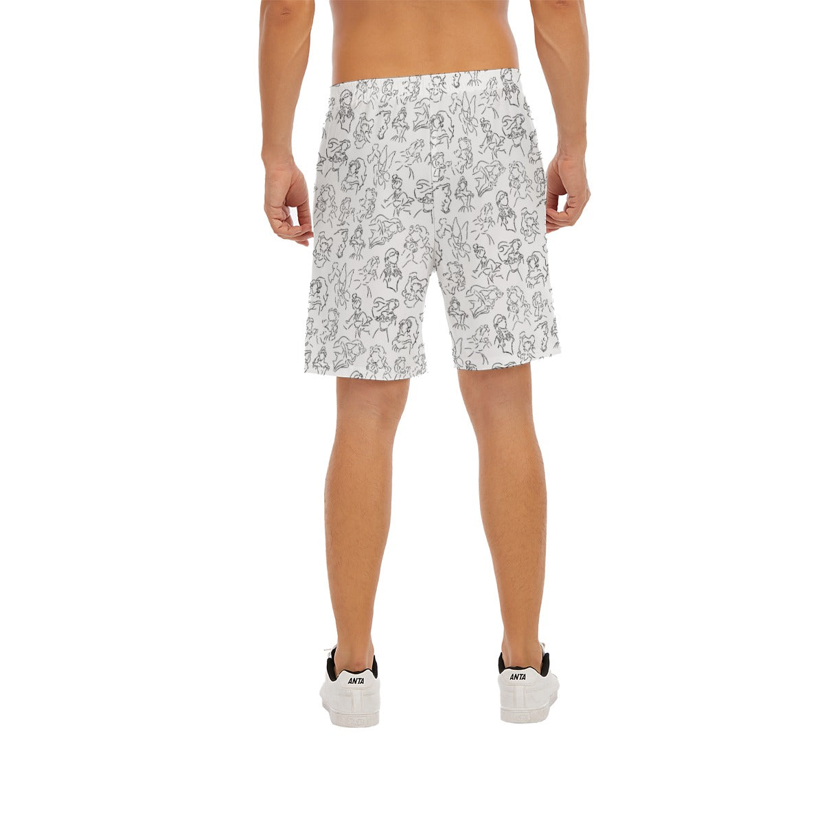 Monochrome Royal Silhouettes - Men’s Pocket Beach Shorts