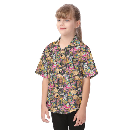Tropical Space Squad - Kid's Hawaiian Button Up Shirt