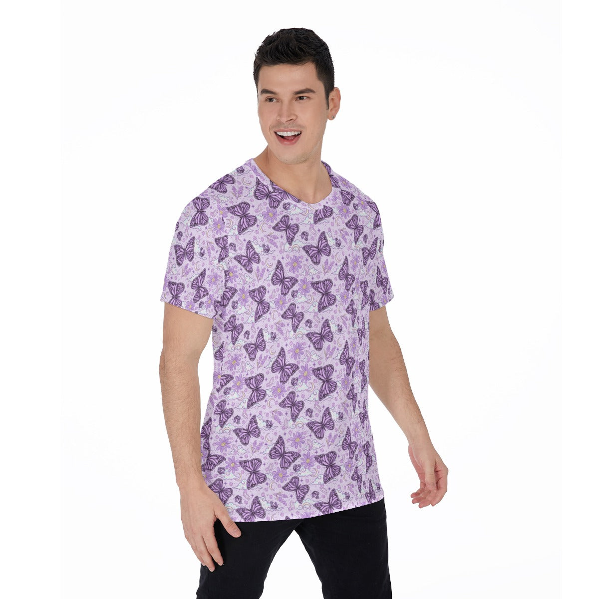 Lavender Butterflies - Men's Short Sleeve T-Shirt