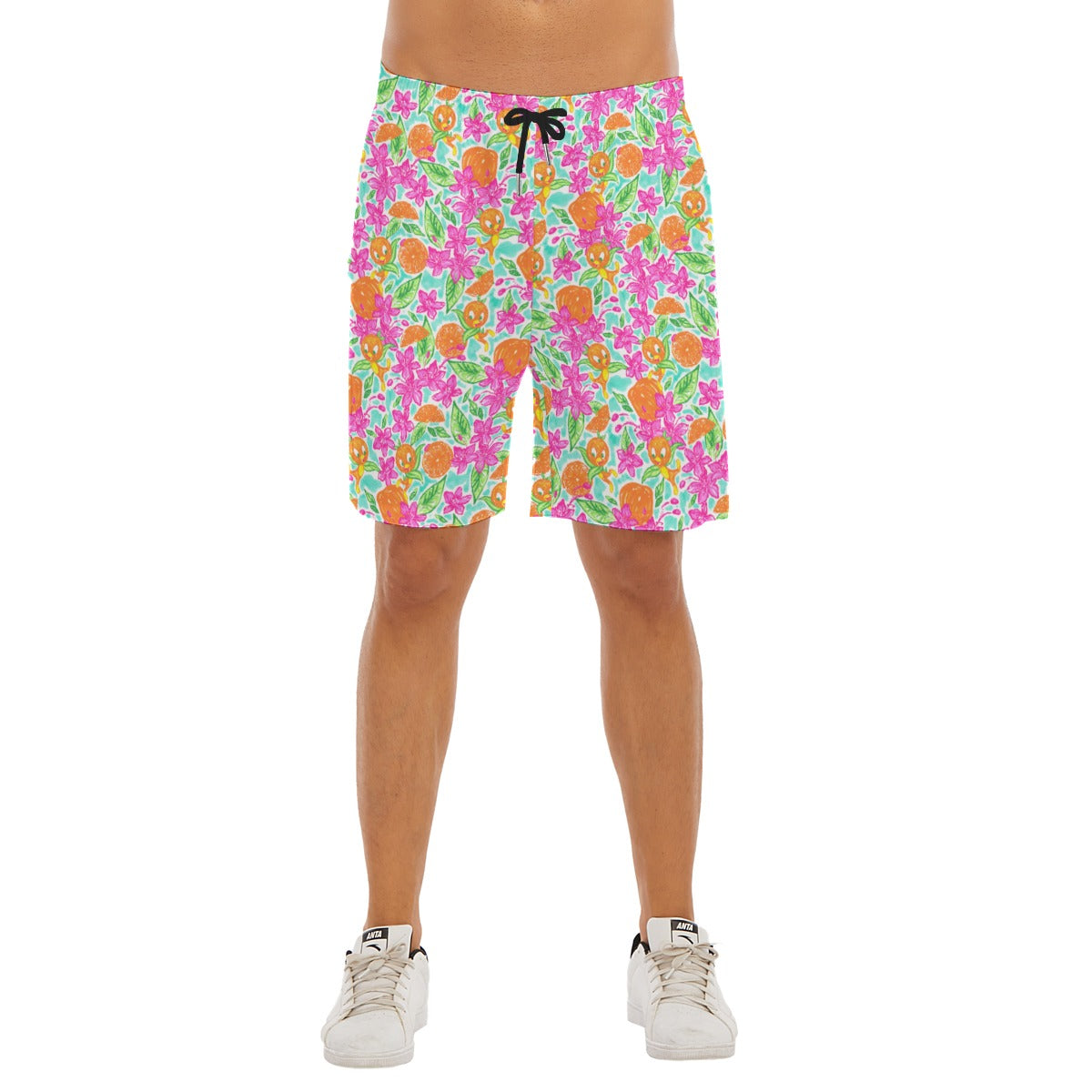 Tropical Citrus Bloom - Men’s Pocket Beach Shorts