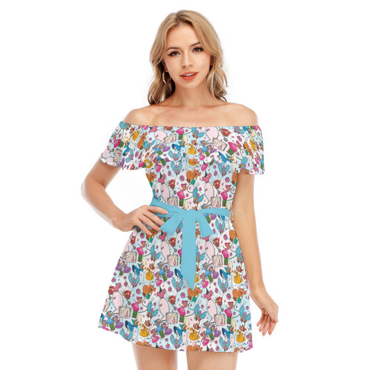 Tiny Tailors & Sewing Friends - Women's Off-shoulder Ruffle Dress