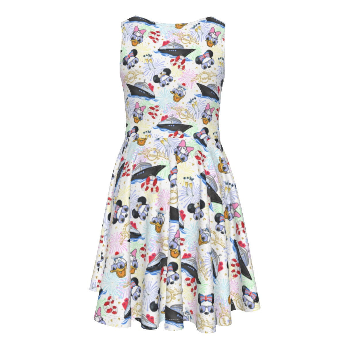 Wish Cruise Celebration - Kid's Sleeveless Skater Dress