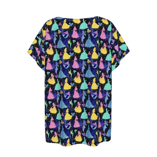 Princess Glitter Silhouettes - Women’s Relaxed Fit Scoop Tee