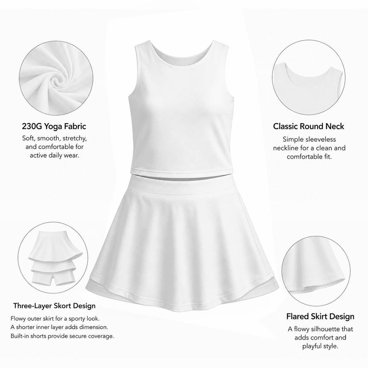 Pick Any Print from our Shop - Women’s Athletic Skort Set with Open-Back Crop Top