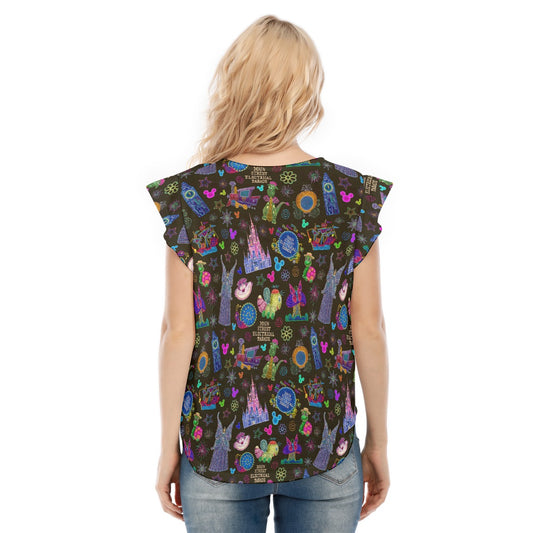 Main Street Neon Parade - Women’s Flutter Sleeve Top