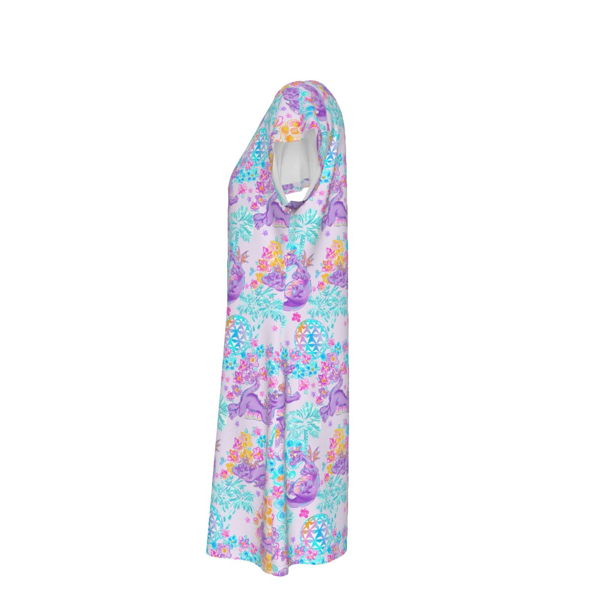 Purple Dragon Flower Power - Women's T-Shirt Dress