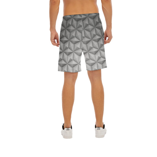 Geometric Silver Sphere - Men’s Pocket Beach Shorts