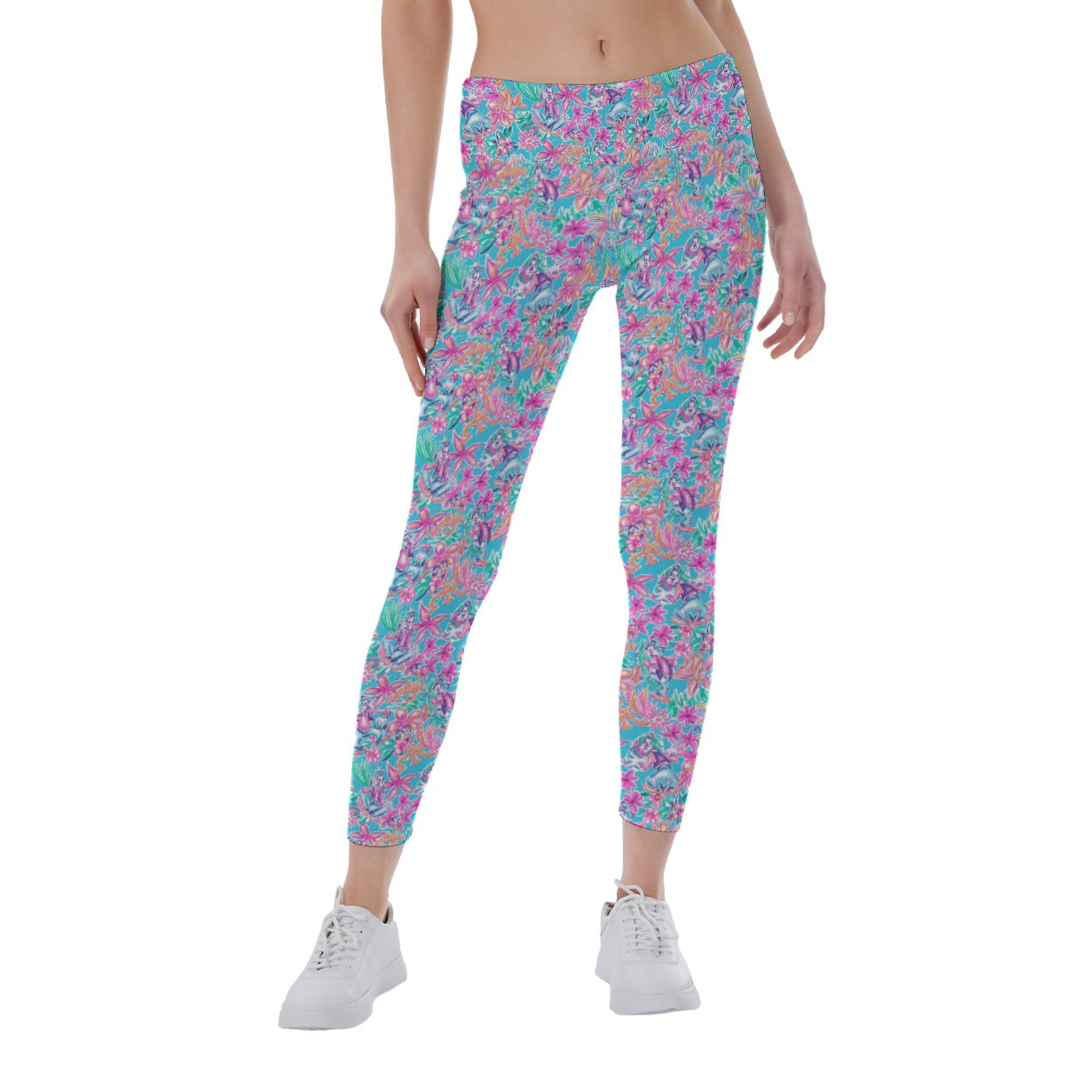 Tropical Bloom Fiesta - Playful Duoluto - Women's Yoga Leggings