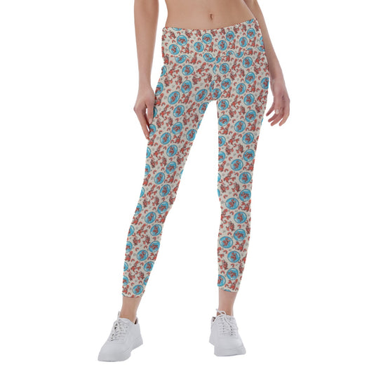 Joyful Crab by the Sea - Women's Yoga Leggings