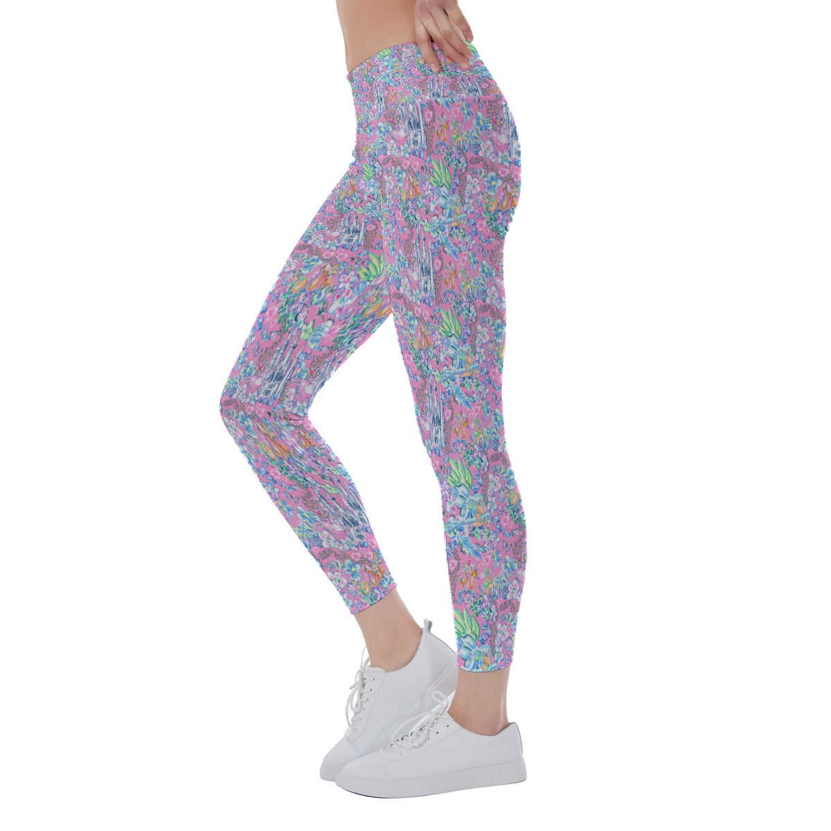 Bright Tropical Dreams - Enchanted Squeaky Helpers - Women's Yoga Leggings