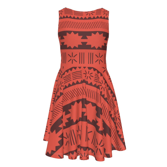 Island Tribal Patterns- Kid's Sleeveless Skater Dress