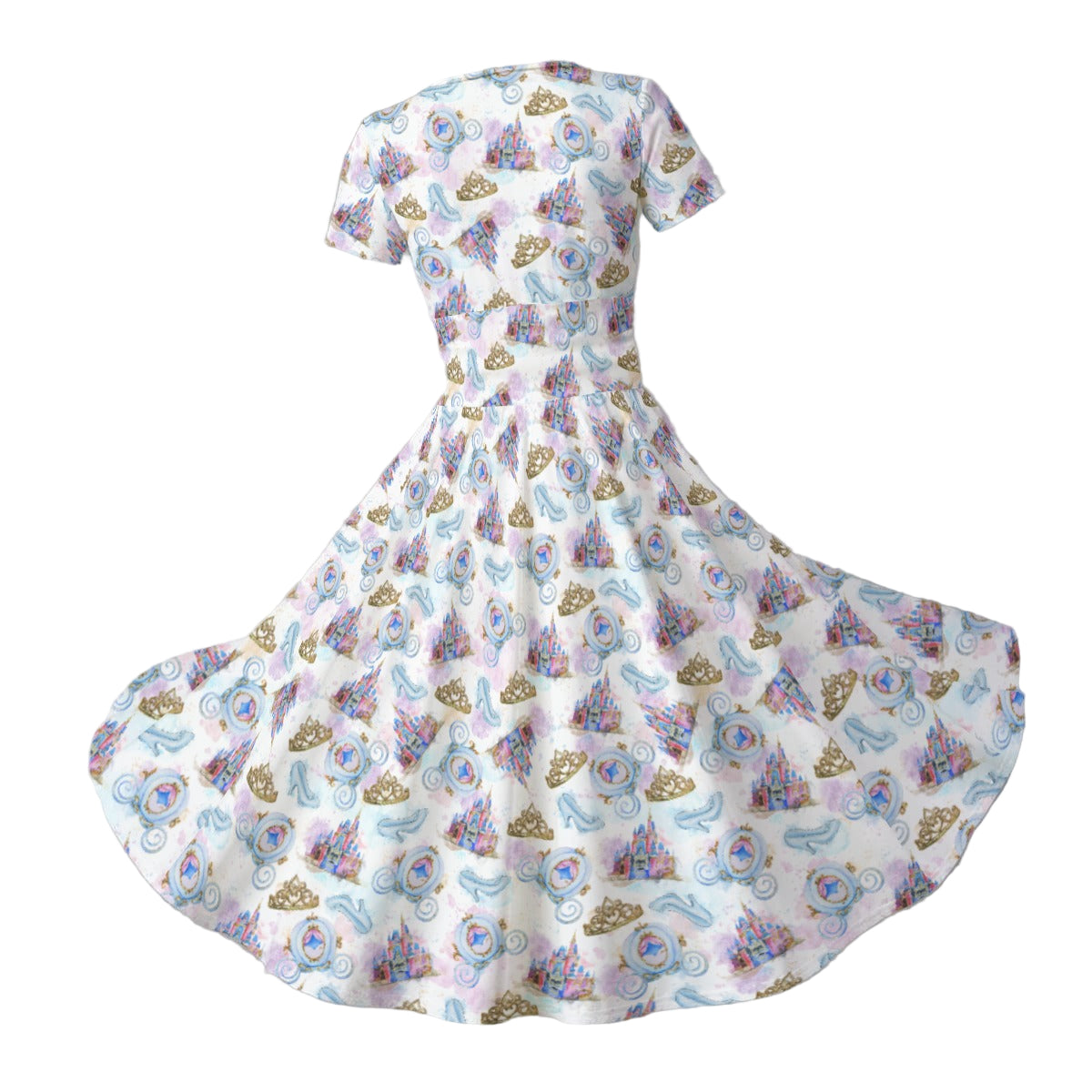 Watercolor Fairytale Fantasy - Women's V-Neck Ruched Midi Dress