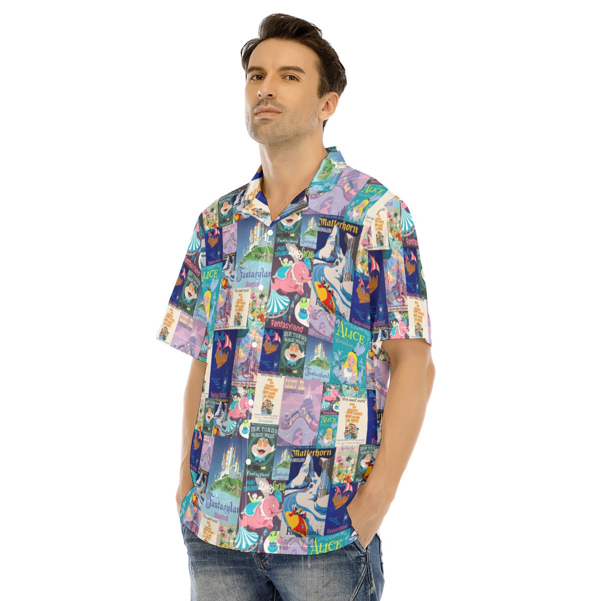 Vintage Fantasy Ride Posters - Men's Hawaiian Button Up Shirt
