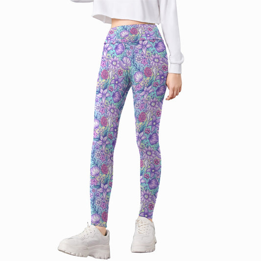 Fairytale Florals – Mermaid Princess - Kid's Leggings