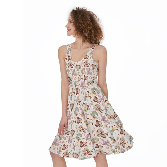 Fiesta Sombrero Pals - Pocket Midi Skater Dress