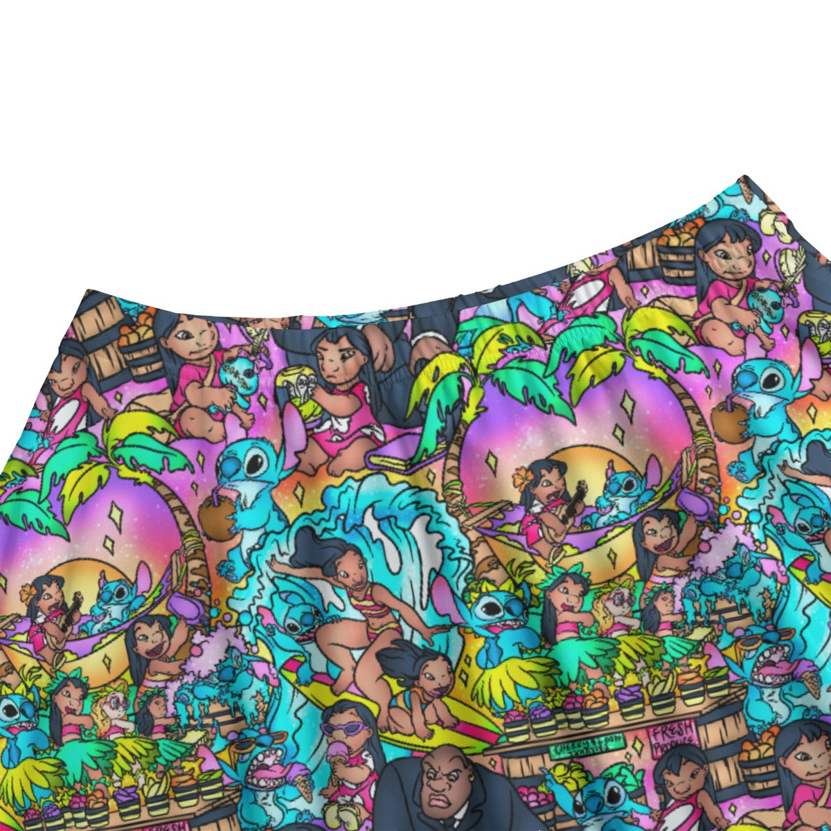 Ohana Island Storybook Scenes - Women's Pocket Skater Skirt