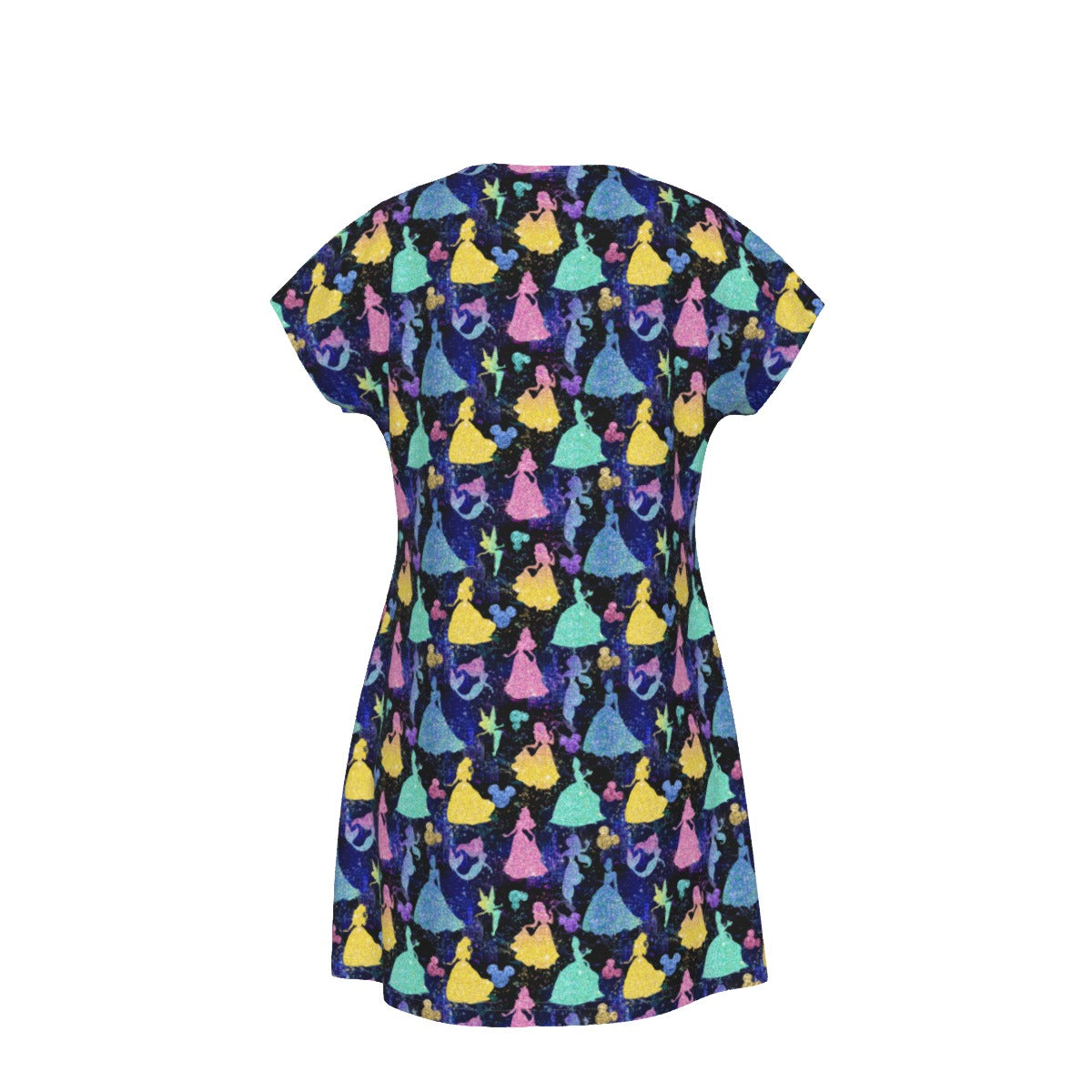 Princess Glitter Silhouettes - Women's T-Shirt Dress