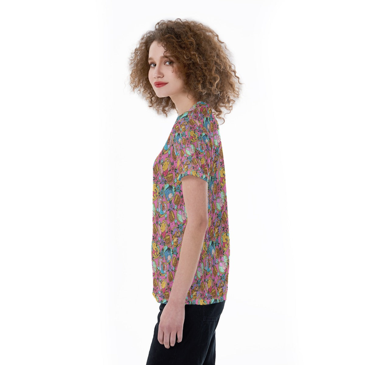 Tattoo Hearts Woodland Friendsends - Women's Short Sleeve V-Neck T-Shirt