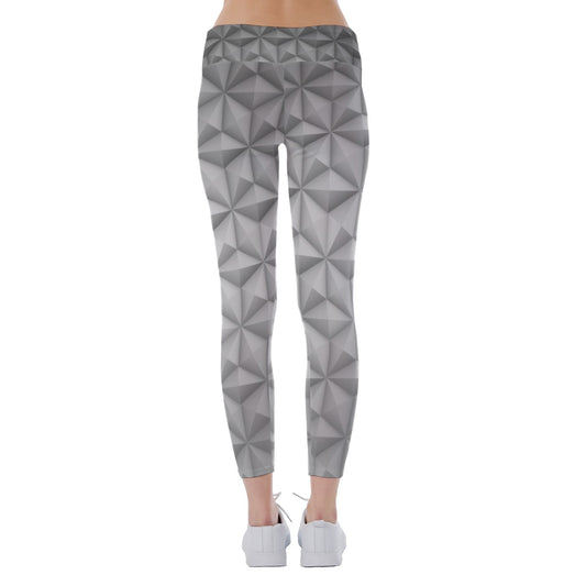 Geometric Silver Sphere - Women's Yoga Leggings
