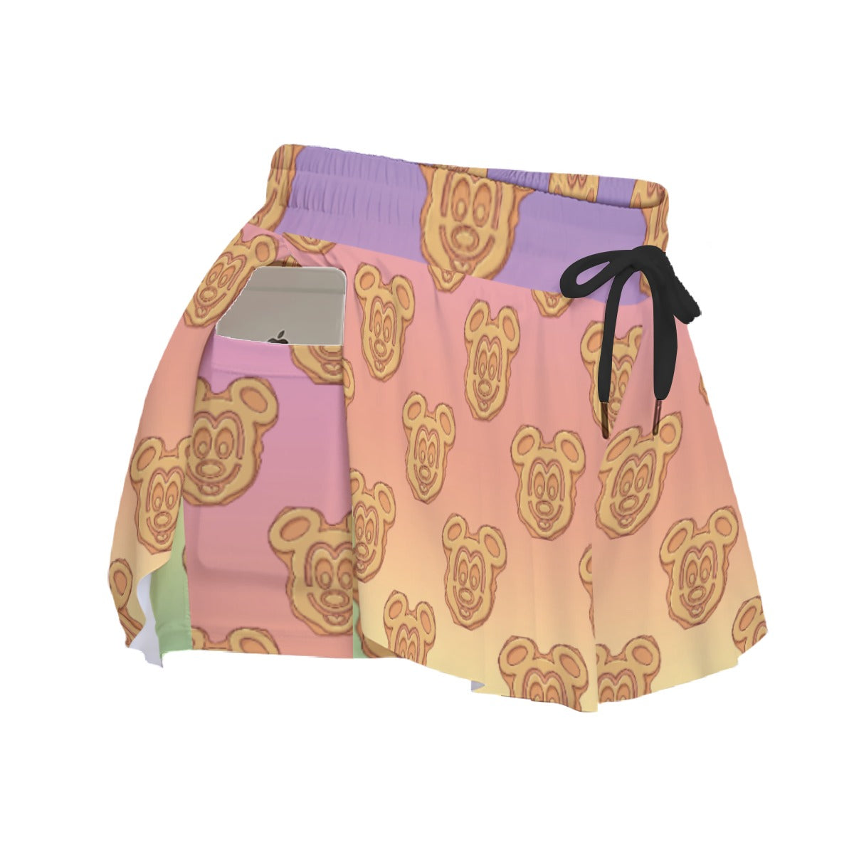 Rainbow Mouse Waffles - Women's Flowy Pocket Shorts
