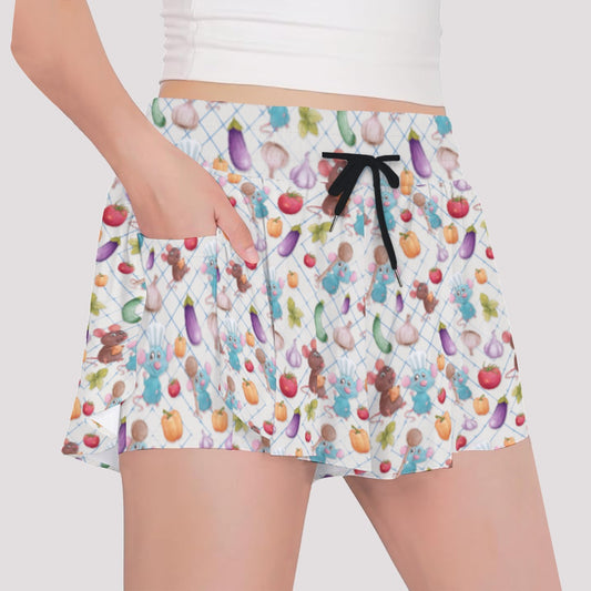 Ratatouille Veggies - Girls’ Flowy Pocket Shorts