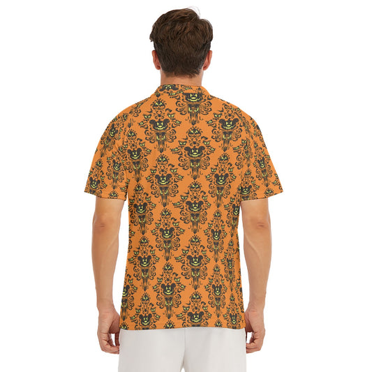 Haunted Halloween Mansion Wallpaper - Men's Polo Shirt