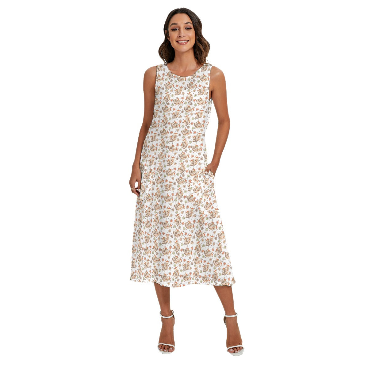 Holiday Mischief Duo - Women’s Diagonal Pocket Midi Dress