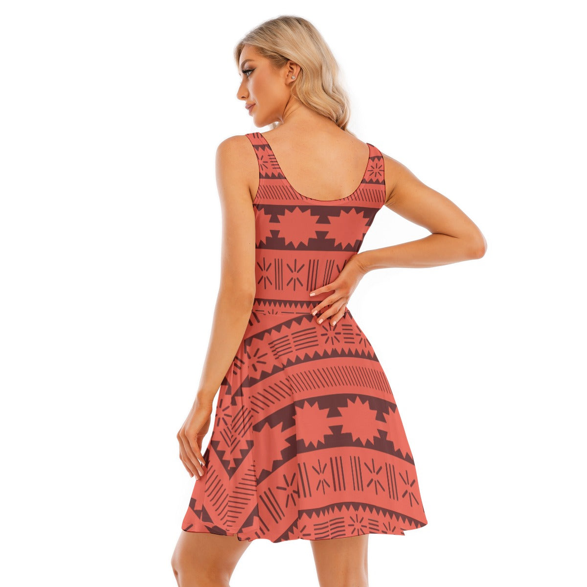 Island Tribal Patterns - Women's Sleeveless Pocket Skater Dress