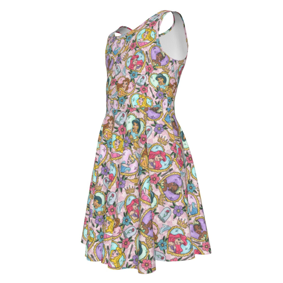 Tattoo Hearts Royal Icons - Kid's Sleeveless Skater Dress
