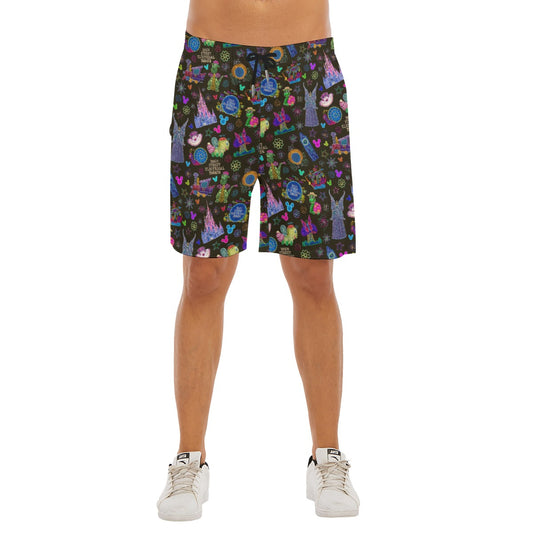 Main Street Neon Parade - Men’s Pocket Beach Shorts