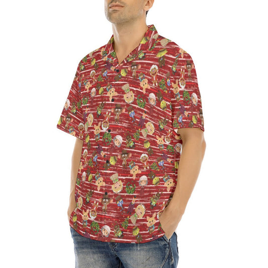 A Very Festive Puppet Christmas - Men's Hawaiian Button Up Shirt